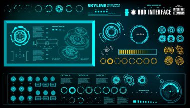 Gelecekçi yeşil sanal grafik dokunmatik kullanıcı arayüzü