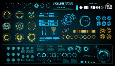 Gelecekçi yeşil sanal grafik dokunmatik kullanıcı arayüzü