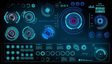 Gelecekçi yeşil sanal grafik dokunmatik kullanıcı arayüzü