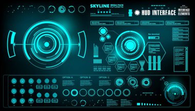 Gelecekçi yeşil sanal grafik dokunmatik kullanıcı arayüzü