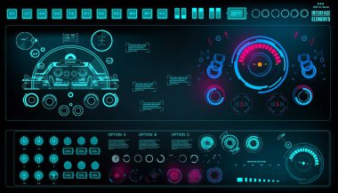 Gelecekçi yeşil sanal grafik dokunmatik kullanıcı arayüzü