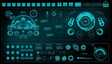Gelecekçi yeşil sanal grafik dokunmatik kullanıcı arayüzü