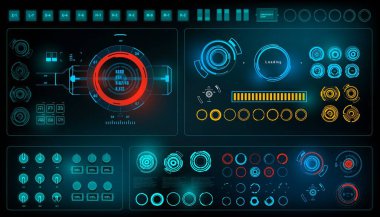 Gelecekçi yeşil sanal grafik dokunmatik kullanıcı arayüzü