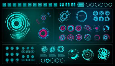 Gelecekçi yeşil sanal grafik dokunmatik kullanıcı arayüzü