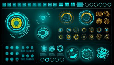 Gelecekçi yeşil sanal grafik dokunmatik kullanıcı arayüzü