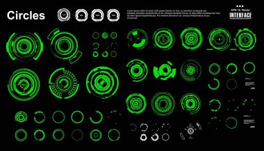 Gelecekçi yeşil sanal grafik dokunmatik kullanıcı arayüzü