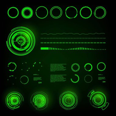 Gelecekçi yeşil sanal grafik dokunmatik kullanıcı arayüzü