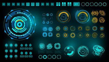 Gelecekçi yeşil sanal grafik dokunmatik kullanıcı arayüzü