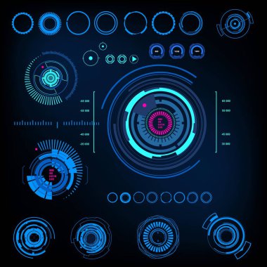 Gelecekçi yeşil sanal grafik dokunmatik kullanıcı arayüzü