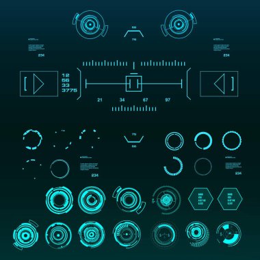 Gelecekçi yeşil sanal grafik dokunmatik kullanıcı arayüzü