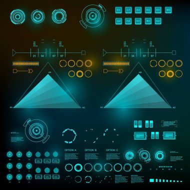 Gelecekçi mavi sanal grafik dokunmatik kullanıcı arayüzü