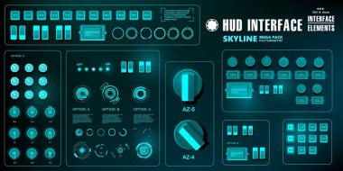 Gelecekçi mavi sanal grafik dokunmatik kullanıcı arayüzü