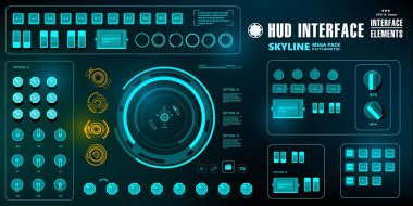 Gelecekçi mavi sanal grafik dokunmatik kullanıcı arayüzü