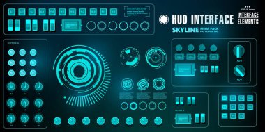 Gelecekçi mavi sanal grafik dokunmatik kullanıcı arayüzü