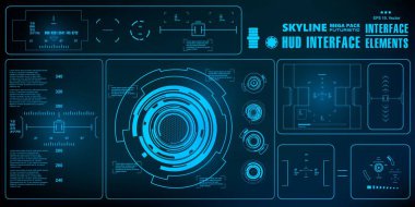 Gelecekçi mavi sanal grafik dokunmatik kullanıcı arayüzü