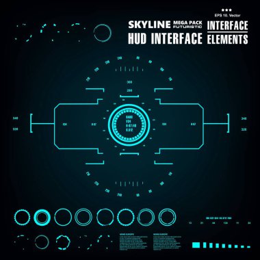 Gelecekçi mavi sanal grafik dokunmatik kullanıcı arayüzü