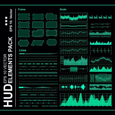 Gelecekçi yeşil sanal grafik dokunmatik kullanıcı arayüzü