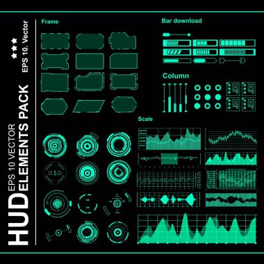 Gelecekçi yeşil sanal grafik dokunmatik kullanıcı arayüzü