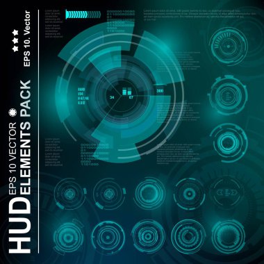 Gelecekçi yeşil sanal grafik dokunmatik kullanıcı arayüzü