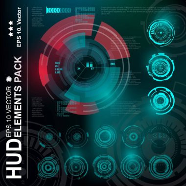 Gelecekçi yeşil sanal grafik dokunmatik kullanıcı arayüzü