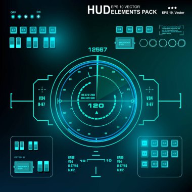 Gelecekçi yeşil sanal grafik dokunmatik kullanıcı arayüzü