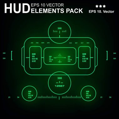 Gelecekçi yeşil sanal grafik dokunmatik kullanıcı arayüzü