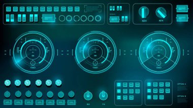 Gelecekçi yeşil sanal grafik dokunmatik kullanıcı arayüzü