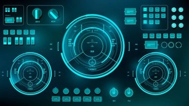 Gelecekçi yeşil sanal grafik dokunmatik kullanıcı arayüzü