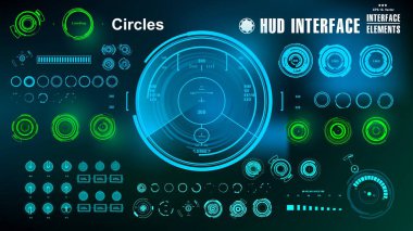 Gelecekçi yeşil sanal grafik dokunmatik kullanıcı arayüzü