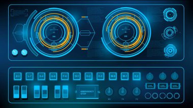 Gelecekçi yeşil sanal grafik dokunmatik kullanıcı arayüzü