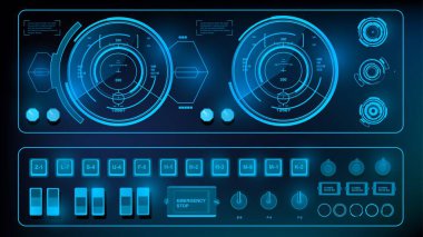 Gelecekçi yeşil sanal grafik dokunmatik kullanıcı arayüzü