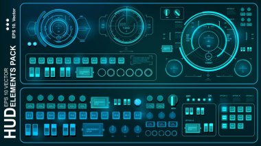 Gelecekçi yeşil sanal grafik dokunmatik kullanıcı arayüzü