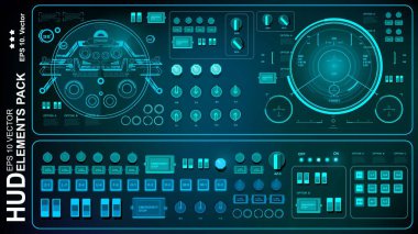 Gelecekçi yeşil sanal grafik dokunmatik kullanıcı arayüzü