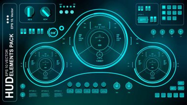 Gelecekçi yeşil sanal grafik dokunmatik kullanıcı arayüzü