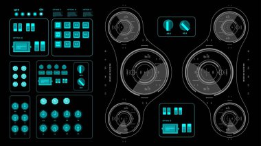 Gelecekçi yeşil sanal grafik dokunmatik kullanıcı arayüzü