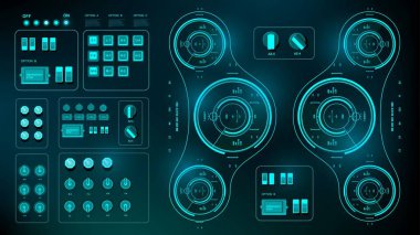 Gelecekçi yeşil sanal grafik dokunmatik kullanıcı arayüzü