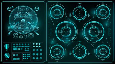 Gelecekçi yeşil sanal grafik dokunmatik kullanıcı arayüzü