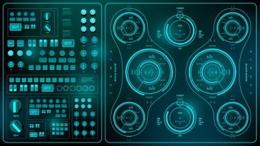 Gelecekçi yeşil sanal grafik dokunmatik kullanıcı arayüzü