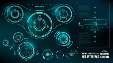 Gelecekçi yeşil sanal grafik dokunmatik kullanıcı arayüzü