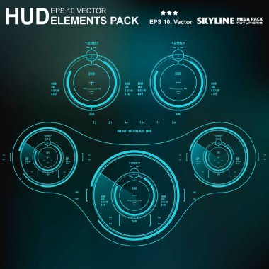 Gelecekçi yeşil sanal grafik dokunmatik kullanıcı arayüzü