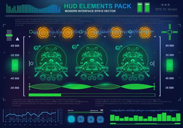 Futurista Azul Virtual Interface Usuário Toque Gráfico —  Vetores de Stock