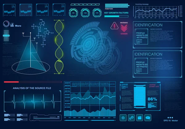 Gelecekçi mavi sanal grafik dokunmatik kullanıcı arayüzü