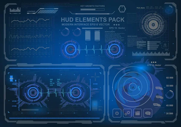 Gelecekçi mavi sanal grafik dokunmatik kullanıcı arayüzü