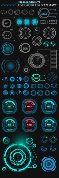 Futuristic Blue Virtual Graphic Touch User Interface — Stock Vector