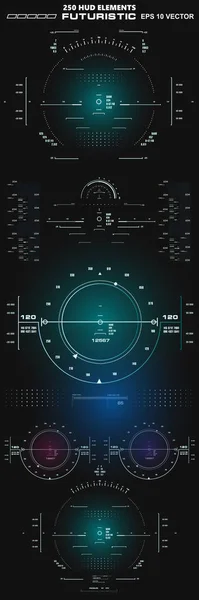 Футуристический Синий Графический Сенсорный Пользовательский Интерфейс — стоковый вектор
