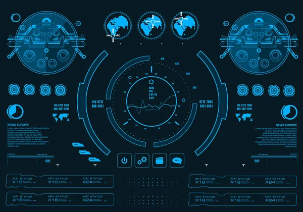 Gelecekçi mavi sanal grafik dokunmatik kullanıcı arayüzü