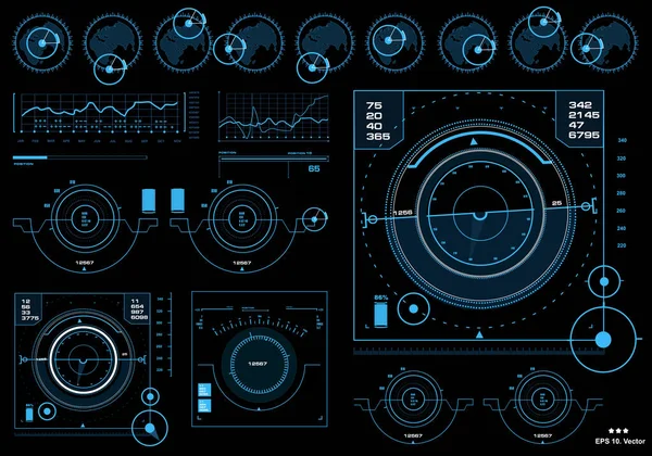 Gelecekçi mavi sanal grafik dokunmatik kullanıcı arayüzü