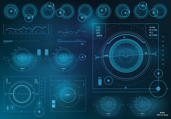 Gelecekçi mavi sanal grafik dokunmatik kullanıcı arayüzü