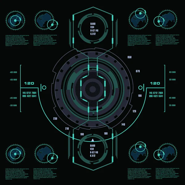 Gelecekçi mavi sanal grafik dokunmatik kullanıcı arayüzü