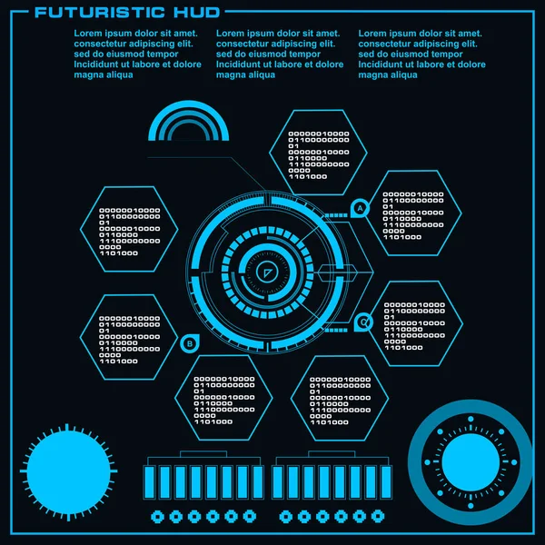 Gelecekçi mavi sanal grafik dokunmatik kullanıcı arayüzü